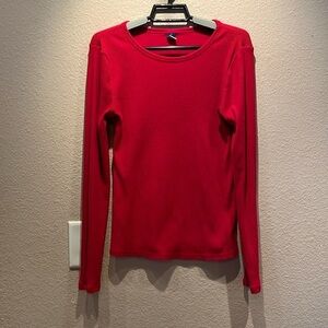 Old Navy Women’s Red Ribbed Knit Long Sleeve Shirt Size Medium